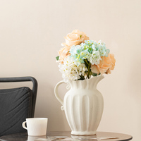 Nouveau vase en céramique de style européen, finition brûlée, avec bec incliné et poignée, pour décoration intérieure