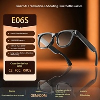E06S Traduction IA intelligente transfrontalière pour lunettes, contrôle tactile, caméra 13MP, fonctions musique et photo, protection UV