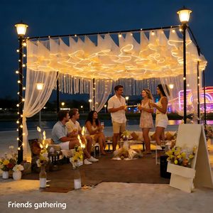 Bande lumineuse en tissu pour plafond <span class=keywords><strong>de</strong></span> mariage, personnalisable, 1 m <span class=keywords><strong>de</strong></span> long, voile blanc, lumière bleue, pour décoration d'arche <span class=keywords><strong>de</strong></span> fête <span class=keywords><strong>de</strong></span> mariage - Product Image 3