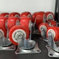 Roulettes pivotantes rouges en PVC robuste, 1/1, 25/1, 5/2/2, 5/3/4 pouces, offre spéciale