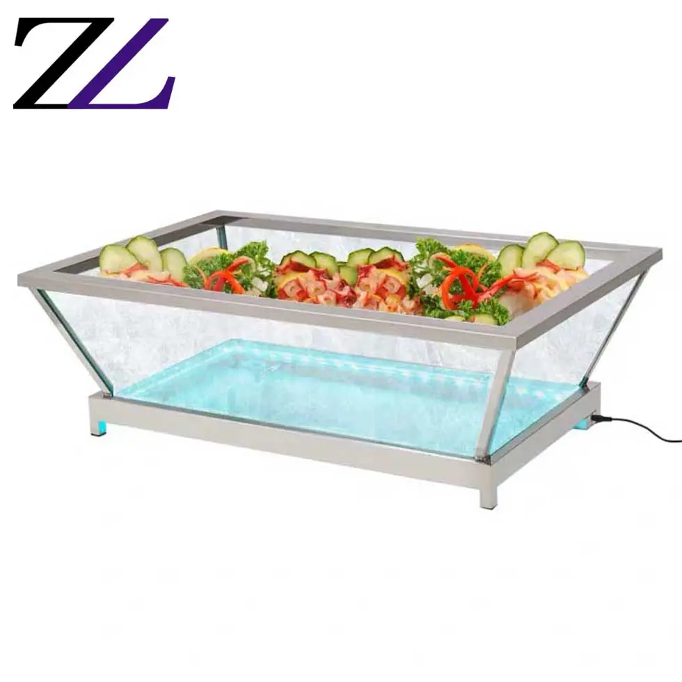 Bruiloft Bier Vriezer Tafel Top Ijs Stands Zeevruchten Vis Groenten Fruit Buffet Slate Supermarkt Display Stand Voor Voedsel Tast