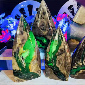 Cristal con forma de gota de agua al por mayor, varios materiales, adorno mixto, piedra de forma libre, decoración tallada a mano para regalos - Product Image 6