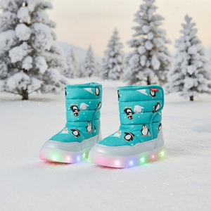 OZKIZ Korean Style Penguin Boots for Boys 2-7 Years Synthetic Upper Lighted Feature Wholesale Children's Winter Fashion - Product Image 3