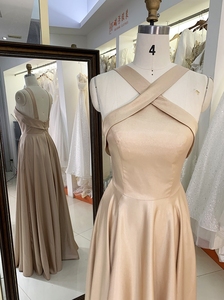Robes <span class=keywords><strong>de</strong></span> mariée sans manches champagne pour demoiselles <span class=keywords><strong>d</strong></span>'<span class=keywords><strong>honneur</strong></span> | Robes <span class=keywords><strong>de</strong></span> soirée <span class=keywords><strong>de</strong></span> bal élégantes - Product Image 2