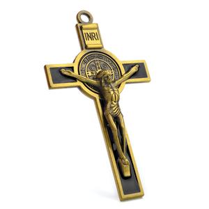 Pendentif Croix Chapelet en Bronze Antique Catholique Saint Benoît Crucifix <span class=keywords><strong>77</strong></span>*44mm - Product Image 2