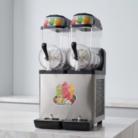 Machine à granita commerciale à deux réservoirs haute performance, pour boissons glacées, avec réservoir transparent, idéale pour les bars et les commerces de boissons.