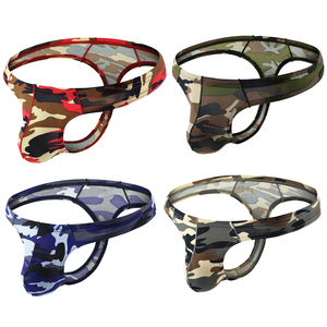 Tanga Sexy para Hombre con Logotipo Personalizado en 3D, Diseño de Camuflaje, MOQ Bajo, Tanga con Tirantes en <span class=keywords><strong>T</strong></span> - Product Image 4