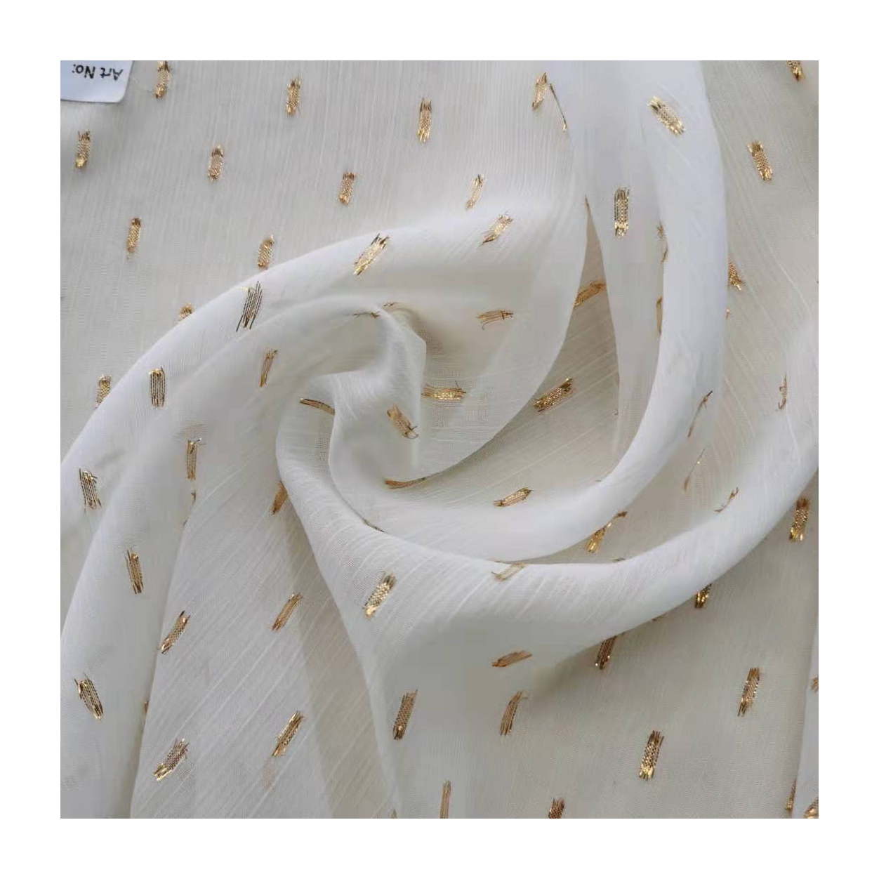 Ткань с металлическим рисунком, 100% полиэстер, креп, шифоновая ткань с вышивкой, швейцарская ткань в горошек для платья, блузки