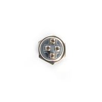 Interrupteur à bouton-poussoir HUSA 22 mm 1A 24V étanche IP65 avec anneau métallique lumineux pour appareils électroménagers et bornes à vis