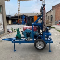 Dispositif de forage de puits d'eau diesel 30HP monté sur remorque opération par un seul homme système hydraulique facile à utiliser pour mine de forage de 100m 150m 200m