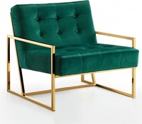 Chaise de canapé simple tuftée de style américain de luxe pour bureau à domicile Clubhouse Coffee Shop Beauty Salon Reception-Vente directe d'usine