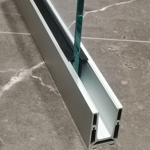 Barandilla de Vidrio Templado sin Marco con Canal en U de Aluminio para Balcón Exterior, Herrajes para Barandillas y Pasamanos con Canal en U - Product Image 1
