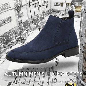 Botas de Senderismo de Piel Casual para Otoño, con Punta Puntiaguda, Suela de Goma, Ligeras, para Hombre - Product Image 1