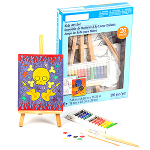Bambini Pittura <span class=keywords><strong>di</strong></span> Arte <span class=keywords><strong>Set</strong></span> Con Cavalletto <span class=keywords><strong>di</strong></span> Legno <span class=keywords><strong>Tele</strong></span> 12 Colore Acrilico Vernici 5 Pennelli Palette <span class=keywords><strong>Per</strong></span> Bambini Creativi - Product Image 6