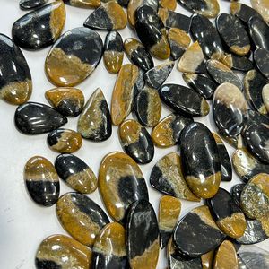 Cabujones a juego de raíz de Palma de jaspe natural, patrones y colores llamativos para la elaboración de pendientes, regalo de coleccionista de piedras preciosas - Product Image 4