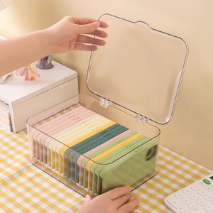 Transparent Desktop Organizer With Lid Rectangle Shape Stackable Storage <b>Box</b> For Phone Cases And <b>Small</b> Items - Product Image 1