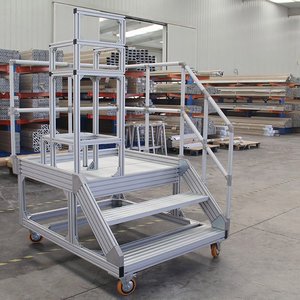 Custom Aluminum Profile Stair Treads Walkways Mobile Maintenance <b>Platform</b> Industrial Use 6063 Material Foshan Origin - Product Image 1