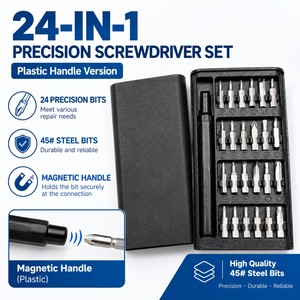 Jeu de tournevis magnétique 24 en 1 45 #   Embouts en acier pour outils de réparation de téléphones, ordinateurs portables, montres, jouets et autres appareils électroniques - Product Image 3