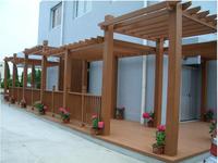 Fournisseur d'usine, terrasse en bois composite WPC contemporain, tubes à grain de bois, poutre de pergola pour jardin extérieur