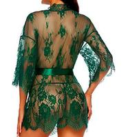 X2304 multicolore voir à travers les robes en dentelle femmes lingerie sexy kimono peignoir prix usine intime grande taille sous-vêtements féminins