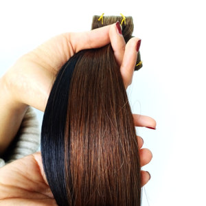 Extensions de <span class=keywords><strong>cheveux</strong></span> humains brésiliens injectées 12A, 100% vierges Remy, adhésives - Product Image 4