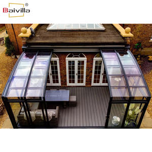 <span class=keywords><strong>Terraza</strong></span> de <span class=keywords><strong>Cristal</strong></span> con Techo Retráctil para Cuatro Estaciones, Montada en la Pared, de Aluminio - Product Image 2