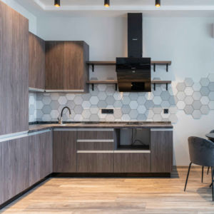 خزائن مطبخ عصرية مخصصة للمنزل بالكامل مع حلول بناء صديقة للبيئة ومقاومة للحريق للفنادق والفلل - Product Image 5