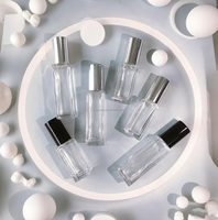 Flacons de parfum et crème pour le visage vintage uniques de luxe en gros, rechargeables, 5ml/10ml/30ml/50ml/100ml, emballage en verre transparent carré plat