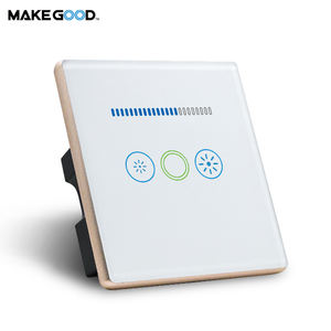 MakeGood-Marco de metal plateado estándar del Reino Unido, panel de vidrio con sentido táctil, interruptor de atenuación WIFI, compatible con Alexa, Google <span class=keywords><strong>Home</strong></span> - Product Image 2