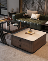 Table basse de luxe légère pour salon, moderne et simple, nouvelle table basse carrée en verre pour petit appartement