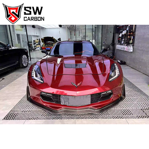 Lèvre de pare-chocs avant en fibre de carbone pour <span class=keywords><strong>Chevrolet</strong></span> <span class=keywords><strong>Corvette</strong></span> C7 Z06, lèvre avant, spoiler inférieur, kit carrosserie - Product Image 5