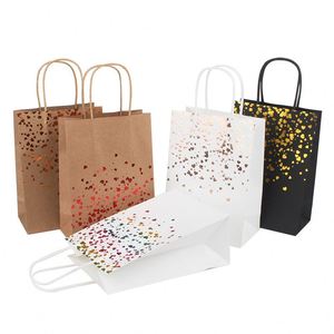 Sac de shopping en papier blanc recyclé de luxe de haute qualité avec impression étoile pour cadeau promotionnel - Product Image 1