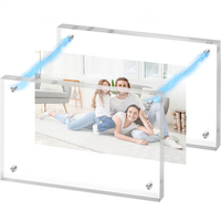 Marco de Fotos Acrílico Magnético Transparente de Doble Cara para Exhibición de Sobremesa Familiar, Tamaño Personalizado, Esquinas Rectas, Sin Tornillos, Venta al por Mayor