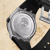Montres MARK FAIRWHALE pour hommes 5040, boîtier en résine, cadran rotatif tendance, bracelet en silicone, montres-bracelets à quartz étanches, boîte cadeau