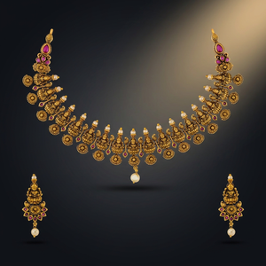 Vintage Flower Shape Short <b>Ruby</b> <b>Necklace</b> for Wedding Occasions - Product Image 2