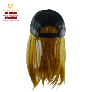 Gorra <span class=keywords><strong>de</strong></span> Béisbol <span class=keywords><strong>de</strong></span> Cuero PU <span class=keywords><strong>de</strong></span> Alta Calidad, Ajustable, Unisex, al por Mayor, con Peluca Negra y Roja, <span class=keywords><strong>Pelucas</strong></span> <span class=keywords><strong>de</strong></span> Color Personalizado para Mujer, OEM, Barata - Product Image 2