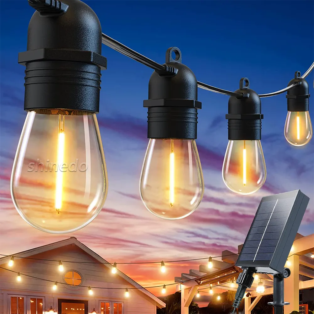 Großhandel IP65 10 Glühbirnen Warme LED-Glühbirne mit wiederauf ladbarer USB-Weihnachts dekoration Solar String Light