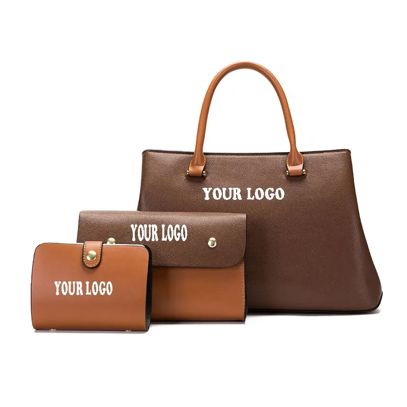 customizable Designer Handbags for Women Ladies Tote Bag Capacity Shoulder Bag 3PCS Top Handle Satchel Purse Wallet Set