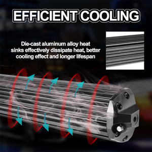 Barre lumineuse LED de travail à double rangée 20 pouces 180W à faisceau combiné <span class=keywords><strong>12V</strong></span> avec lentille chromée ou noire et faisceau de câblage automobile - Product Image 5