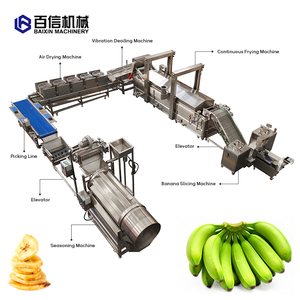 Línea de Producción de Chips de Plátano Semiautomática de Calidad, Acero Inoxidable 304, Alta Eficiencia, Alta Capacidad, 30-50KG/H, Snacks de Plátano - Product Image 1