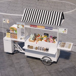 Vélo à café mobile de rue commerciale, camion à café pour la nourriture et les boissons, petit kiosque de vente au détail de nourriture de rue, kiosque de vente au détail - Product Image 3