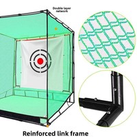 Filet de golf 3x3x3m pour entraînement extérieur, filet de protection pour coup de golf, filet de swing, filet de pratique en nylon et fibre de polyester