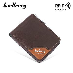 กระเป๋าสตางค์แบบสั้นสำหรับผู้ชายแบรนด์ Baellerry สีดำกาแฟ กระเป๋าสตางค์ซิปอเนกประสงค์สำหรับใช้ในชีวิตประจำวัน - Product Image 5