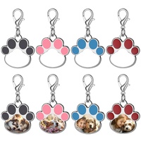 Etiquetas de Identificación para Mascotas de Aleación de Zinc Coloridas en Blanco para Sublimación, Etiquetas Personalizadas con Nombre de Mascota y Huella de Gato, Imprimibles por Ambos Lados, Regalos