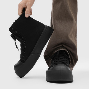 Men Canvas Shoes 2026 New Spring Trendy Versatile Thick Sole Sports Casual Big Toe <b>High</b> <b>Top</b> <b>Sneakers</b> - Product Image 4