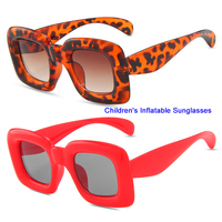 DL lunettes nouveaux enfants carré drôle gonflé rectangulaire lunettes de soleil enfants en plastique gonflable lunettes ombre lunettes de soleil 2023