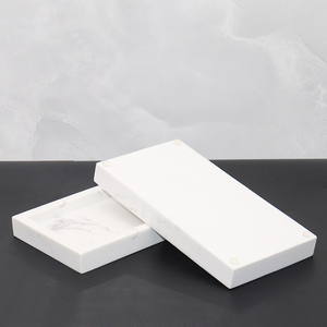 Scandinavian đơn giản hình chữ nhật lưu trữ khay nhân tạo sỏi mờ mờ khay trang trí hiệu ứng đá cẩm thạch khay nhựa - Product Image 3