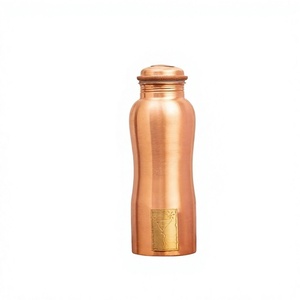 Bouteille en cuivre écologique de luxe avec couvercle, capacité de 401 à 500 ml, sans danger pour les aliments, pour la salle de sport, le bureau, la décoration de table - Product Image 1