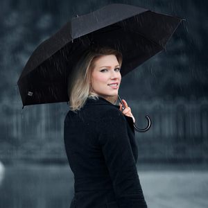 Black <b>Umbrella</b> Bulk Wedding Stick <b>Umbrellas</b> Large Canopy <b>Windproof</b> Rain Auto Open J Hook Handle for Adult - Product Image 5
