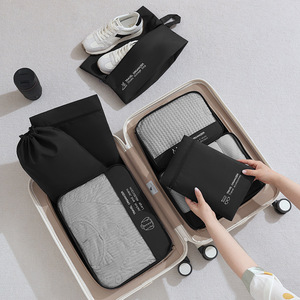 7 pièces pliable emballage Cube ensemble Compression bagages organisateur voyage fermeture éclair sacs léger <span class=keywords><strong>valise</strong></span> stockage avec lettre Design - Product Image 5